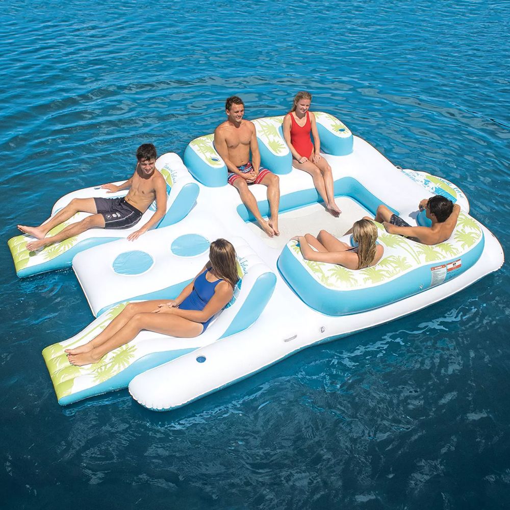 This Huge Floating Island Has Enough Room for Friends, Drinks, and Plenty  of Lounging