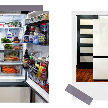 food stocked in white samsung bespoke refrigerator
