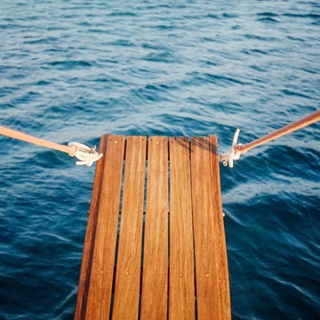 Water, Ocean, Sea, Boats and boating--Equipment and supplies, Vehicle, Wood, Sky, Calm, Wave, Boat, 