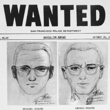 a police sketch of the zodiac killer on a wanted poster