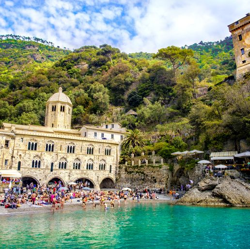 beach holidays in Italy: San Fruttuoso abbey - Genova - Liguria - worship place and small