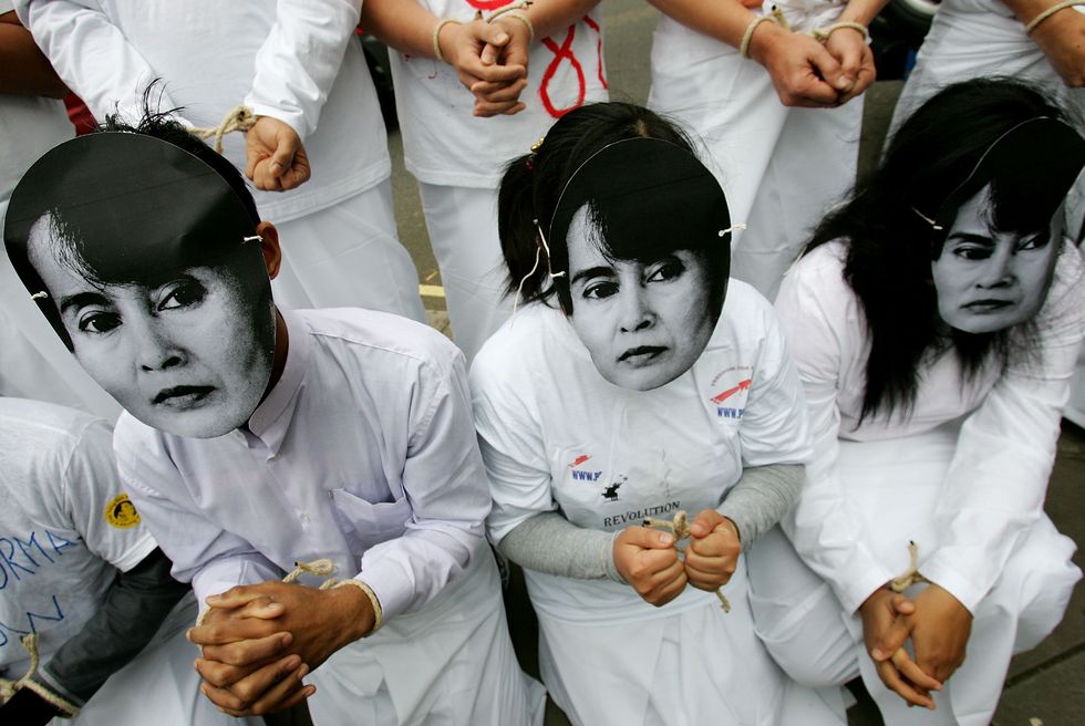 Protest On The Anniversary Of Aung San Suu Kyi's House Arrest