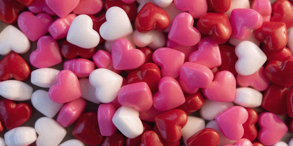 Pink, Heart, Sweetness, Candy, Food, Confectionery, Bonbon, Pebble, Sweethearts, Magenta, 