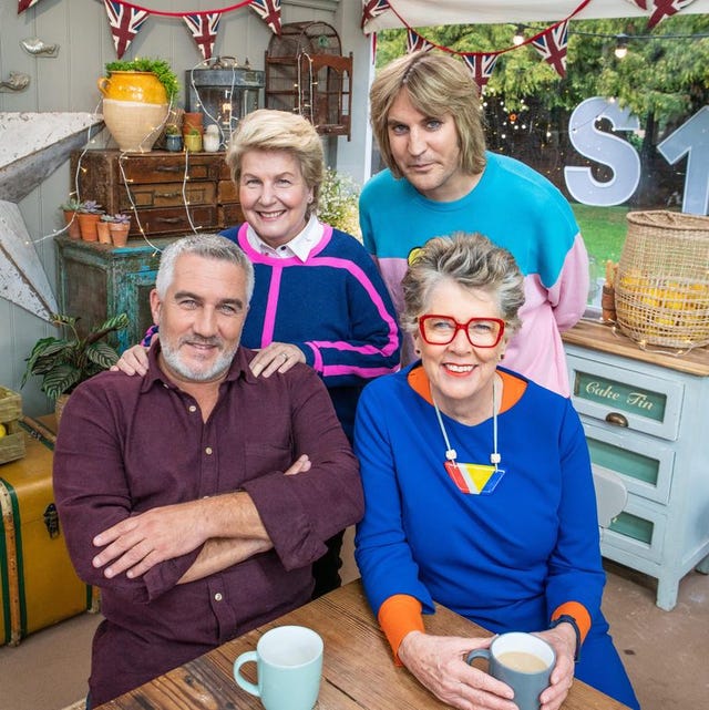 Sandi Toksvig, Noel Fielding, Paul Hollywood, Prue Leith, Great British Bake Off Stand Up To Cancer judges
