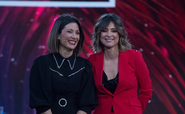 sandra barneda y nagore robles en un plató de telecinco