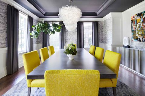 Room, Interior design, Yellow, Property, Living room, Furniture, Building, Ceiling, Wall, Home, 