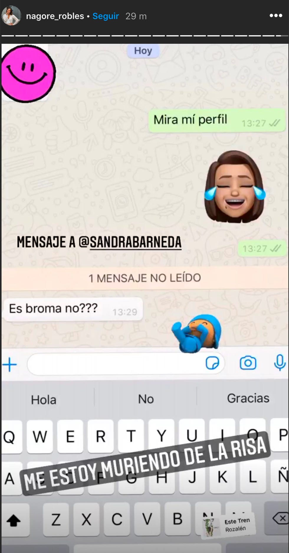 nagore robles le comunica a su chica, sandra barneda, que han sido mamás