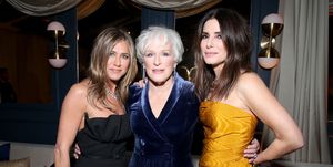 beverly hills, california january 05 l r jennifer aniston, glenn close and sandra bullock attend the netflix 2020 golden globes after party at the beverly hilton hotel on january 05, 2020 in beverly hills, california photo by rich furygetty images