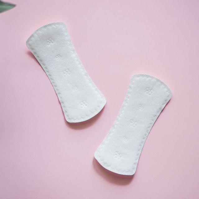 sanitary pad on pink background