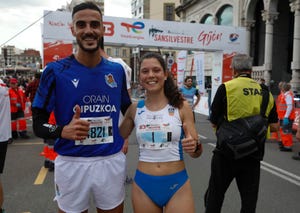 los ganadores de la san silvestre de gijón moha bakkali e isabel barreiro