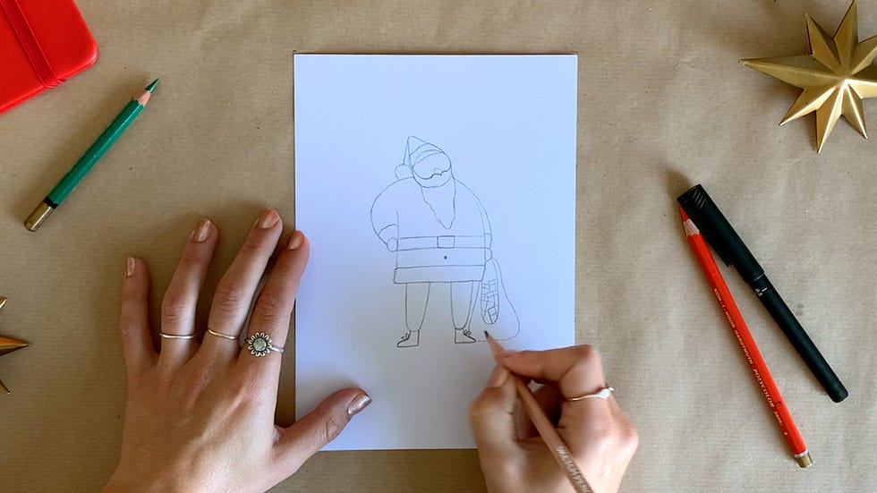 How to draw Santa Claus – step-by-step video guide