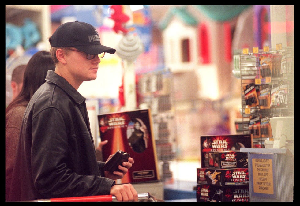 05/03/99. Santa Monica, CA. Leonardo DiCaprio shops for Star Wars Toys at the ''Toys R'' Us'' store