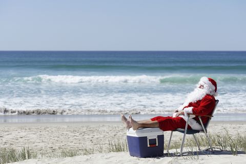 santa on the beach in australia