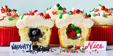 cupcakes filled with naughty or nice candy