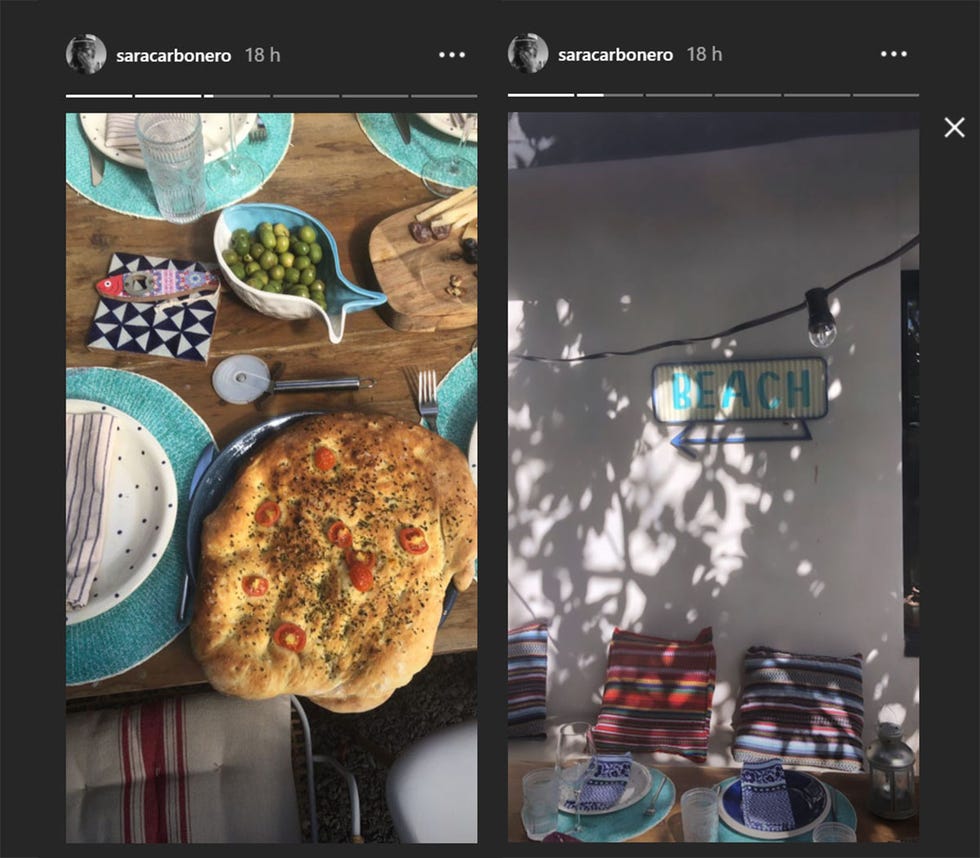 comida en casa de isabel jiménez junto a sara carbonero una pizza y un rincón chill out