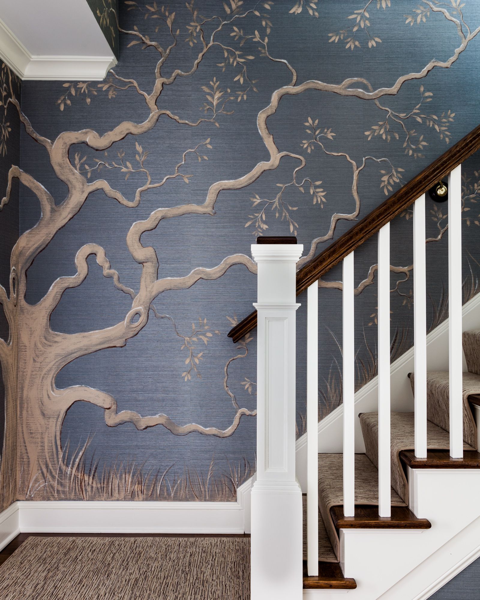 Wallpapering Period Property Staircase In Northamptonshire  Traditional  Painter