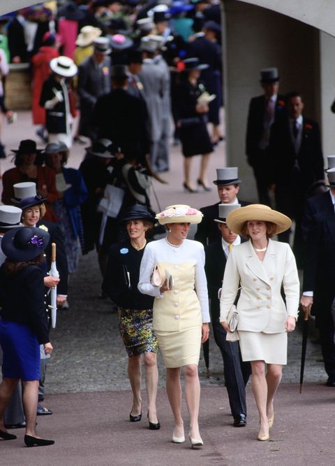 Sarah Duchess of York and Princess Diana at Royal Ascot Race