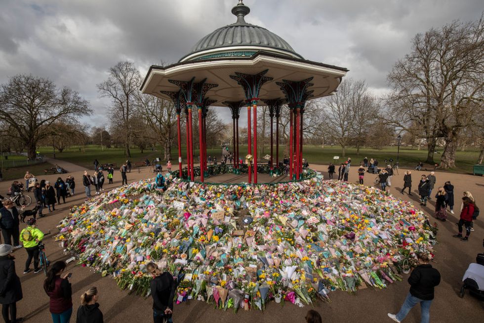 tributes for sarah everard at clapham common bandstand