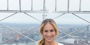 new york, new york june 21 sarah jessica parker lights the empire state building in celebration of the 25th anniversary of sex and the city and the season 2 premiere of and just like that… at the empire state building on june 21, 2023 in new york city photo by dimitrios kambourisgetty images for empire state realty trust