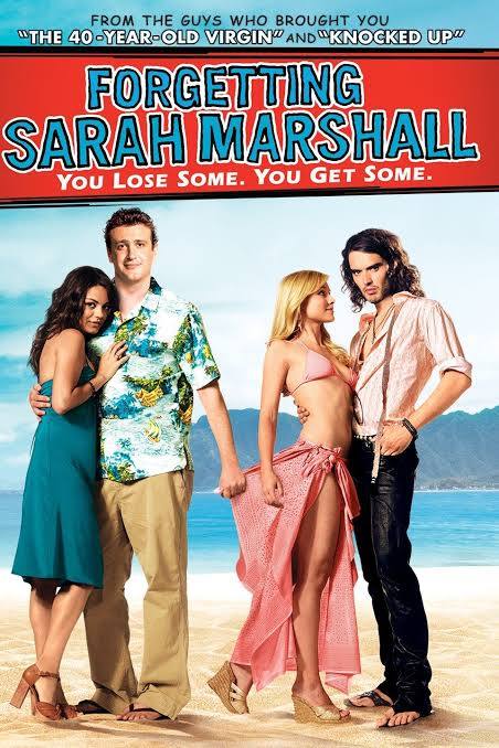 movie poster for forgetting sarah marshall featuring main characters on a beach