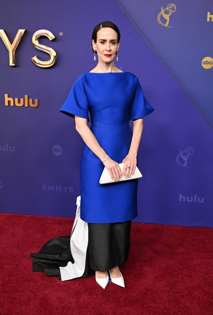 sarah paulson at the 2024 emmys in custom prada