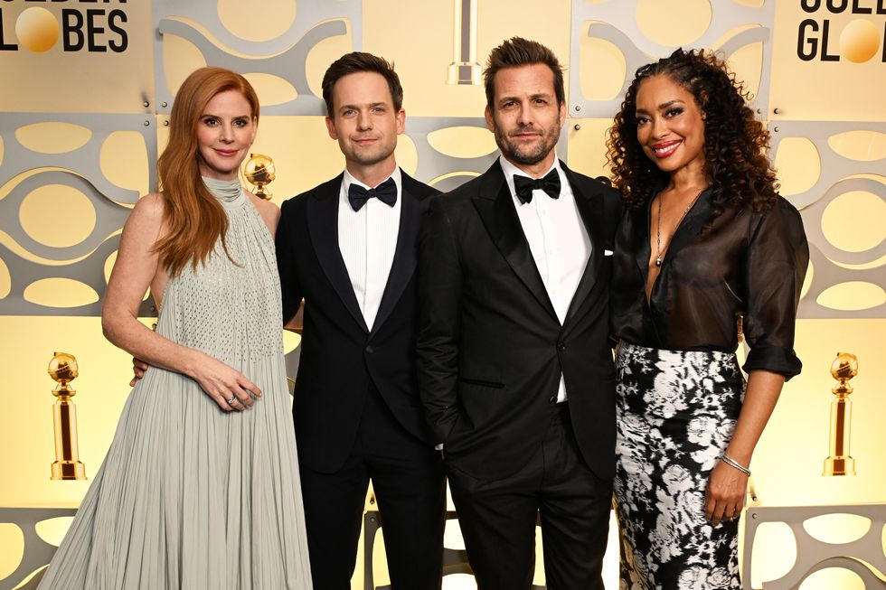 Sarah Rafferty, Patrick J Adams, Gabriel Macht und Gina Torres, Suits Reunion bei den Golden Globes