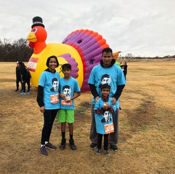 Sarmistha Sen and family at a turkey trot sarmistha sen and family at a turkey trot