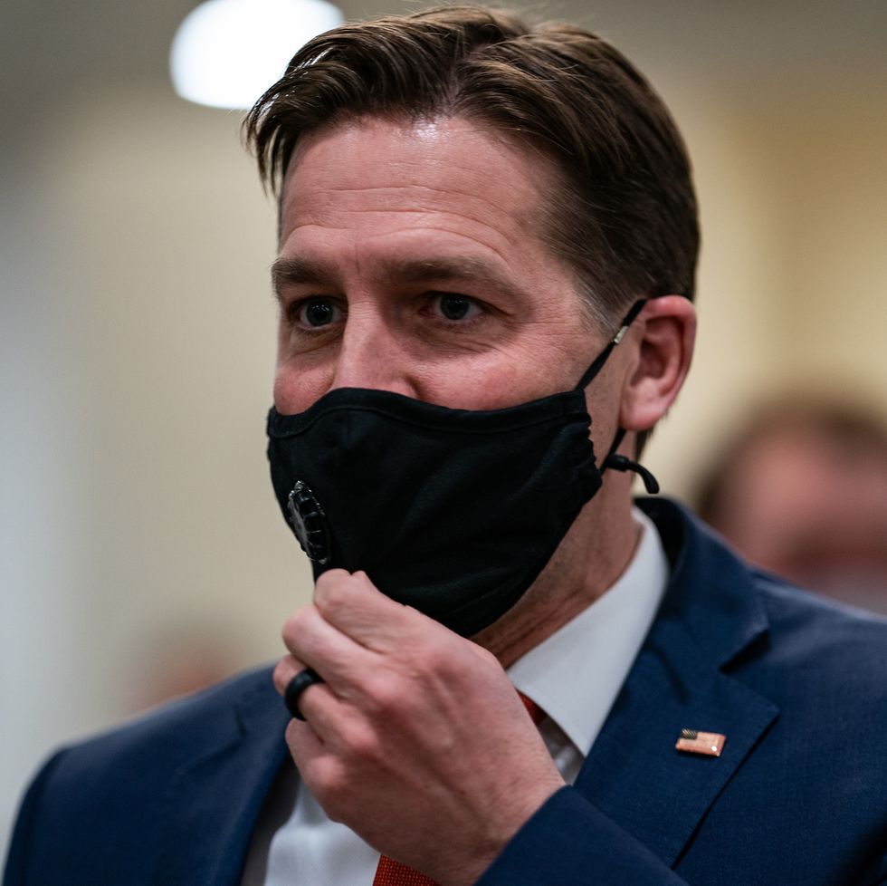 washington, dc   february 9 us sen ben sasse r neb, walks in the subway area after the senate voted to proceed with the second impeachment trail of former president trump on capitol hill in washington, dc, tuesday, february 9, 2021 photo by salwan georgesthe washington post via getty images