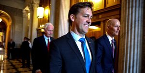 washington, dc   june 22 us sen ben sasse r ne leaves the senate chamber after a procedural vote on a sweeping voting rights bill at the capitol on june 22, 2021 in washington, dc the measure failed as democrats fell short of the 60 votes needed to break a filibuster by republicans  photo by anna moneymakergetty images