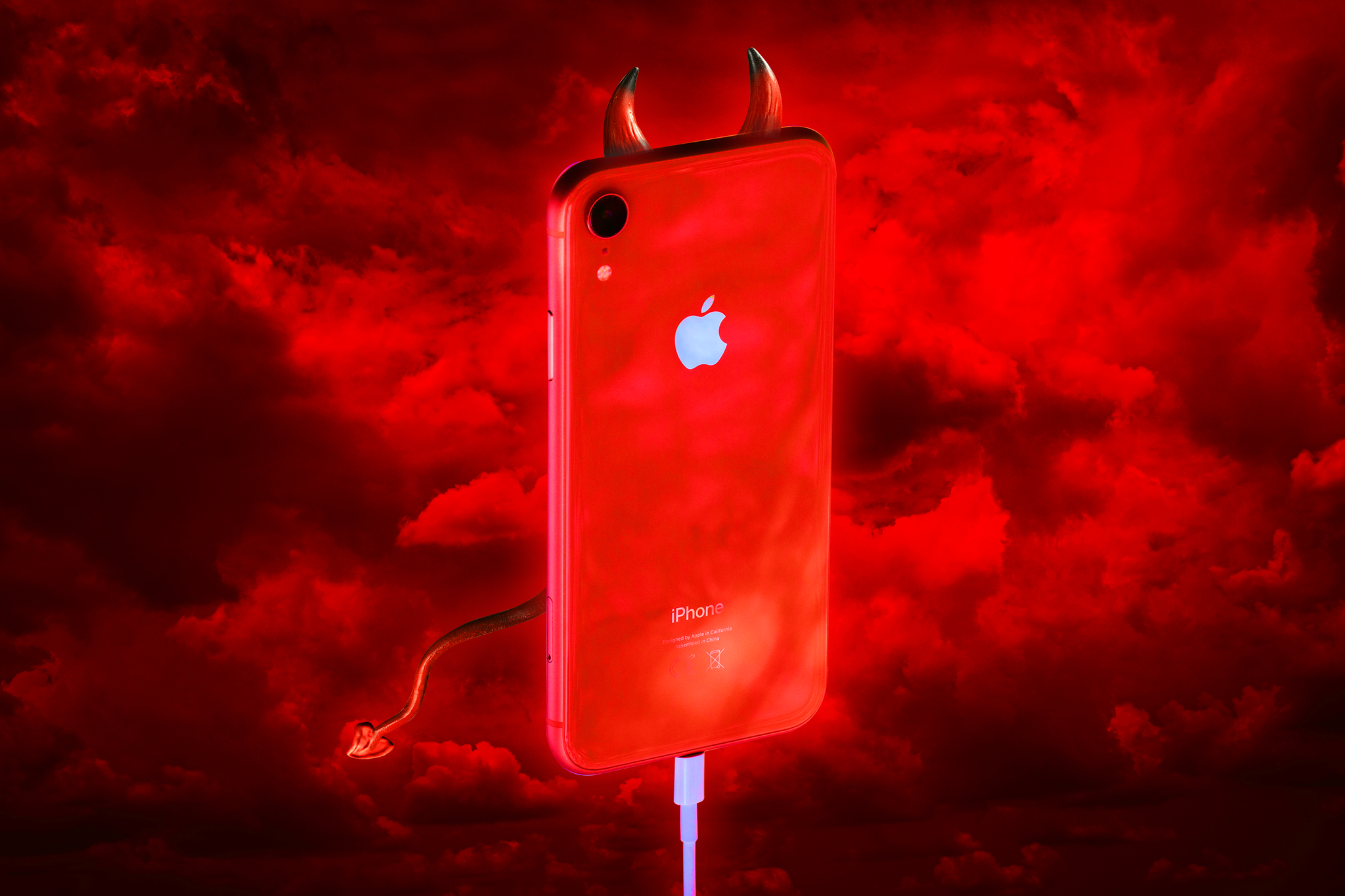 a red cell phone