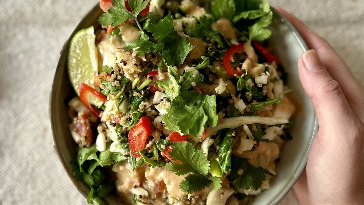 Satay chicken chopped salad recipe | Easy chopped salad recipe
