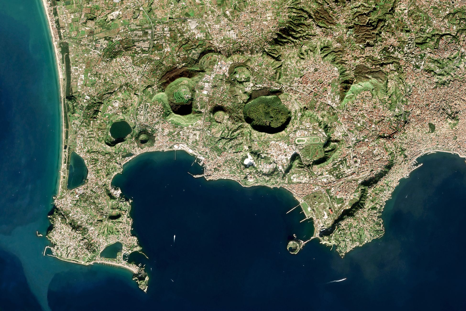 satellite view of campi flegrei