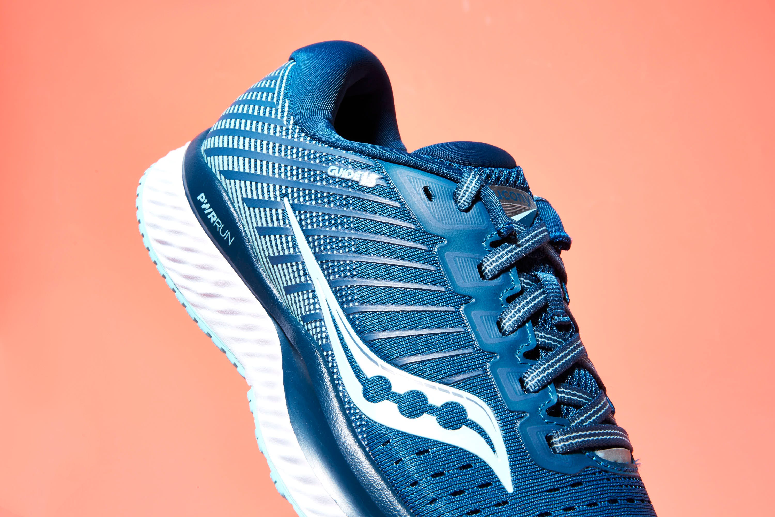 Shoe, Footwear, Running shoe, Blue, White, Cobalt blue, Outdoor shoe, Electric blue, Orange, Walking shoe, 