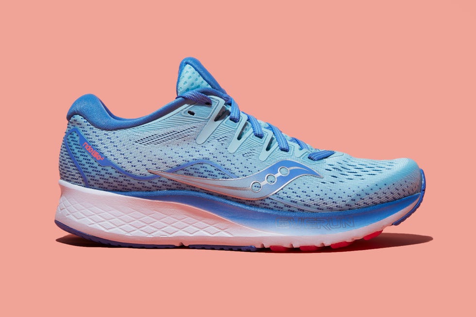 Shoe, Footwear, Running shoe, Outdoor shoe, Blue, White, Walking shoe, Cross training shoe, Sneakers, Product, 