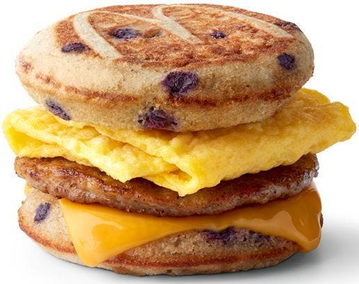 Dish, Food, Cuisine, Ingredient, Breakfast sandwich, Breakfast, Baked goods, Produce, Finger food, Mcgriddles, 