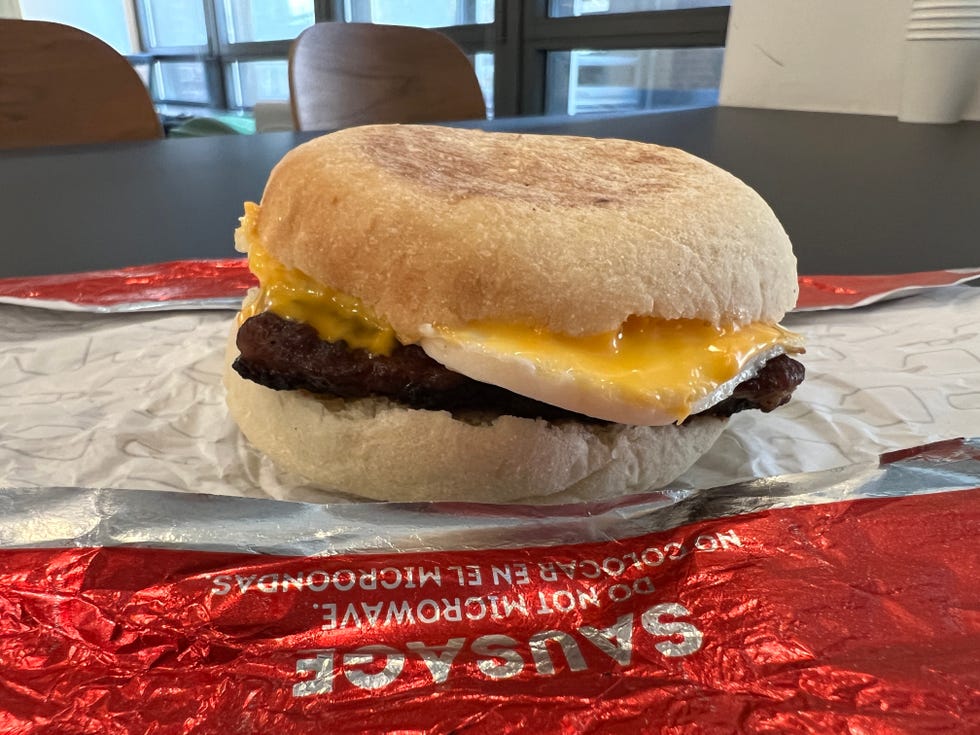 sausage, egg cheese english muffin﻿