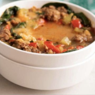 easy keto soup with sausage and peppers