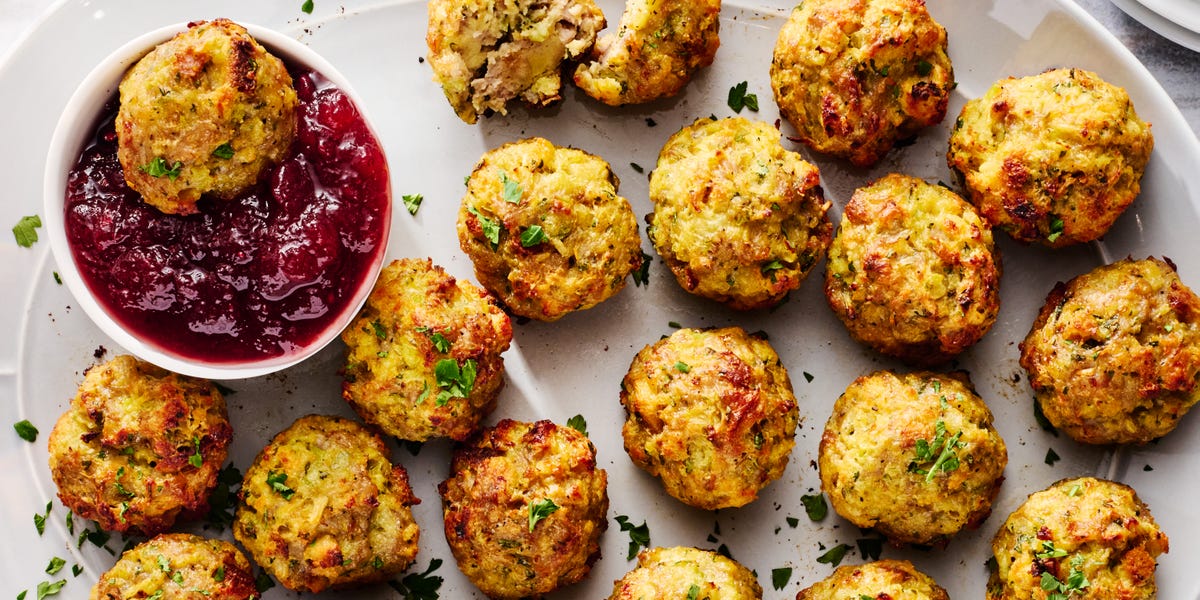 preview for Sausage Stuffing Bites With Cranberry Sauce Have All The Right Stuff