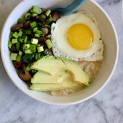 savory egg and avocado oatmeal