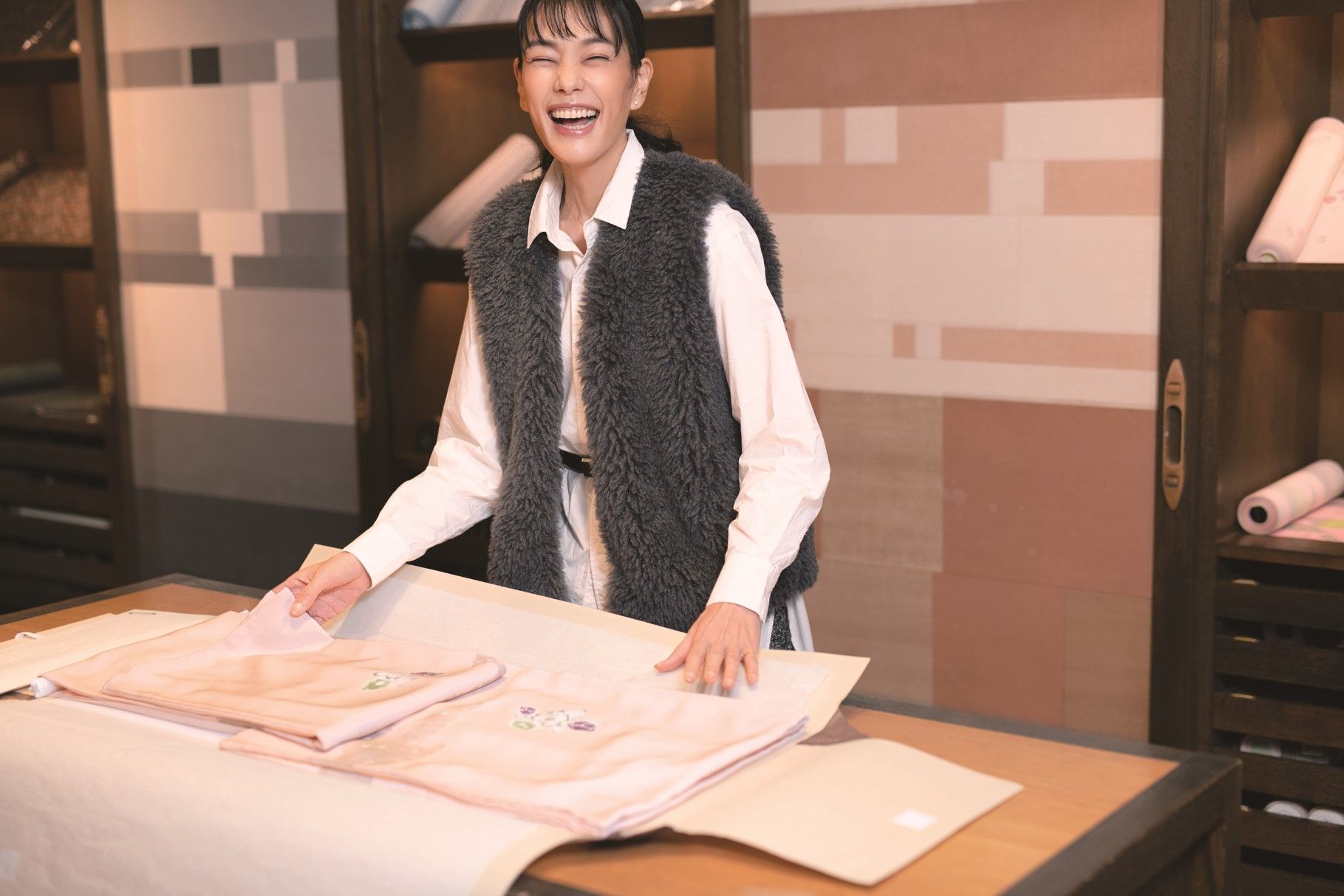 モデルSAWAさんの、はじめてのお誂え着物｜下絵の完成