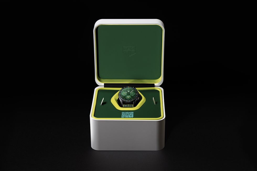 a green and yellow electronic device