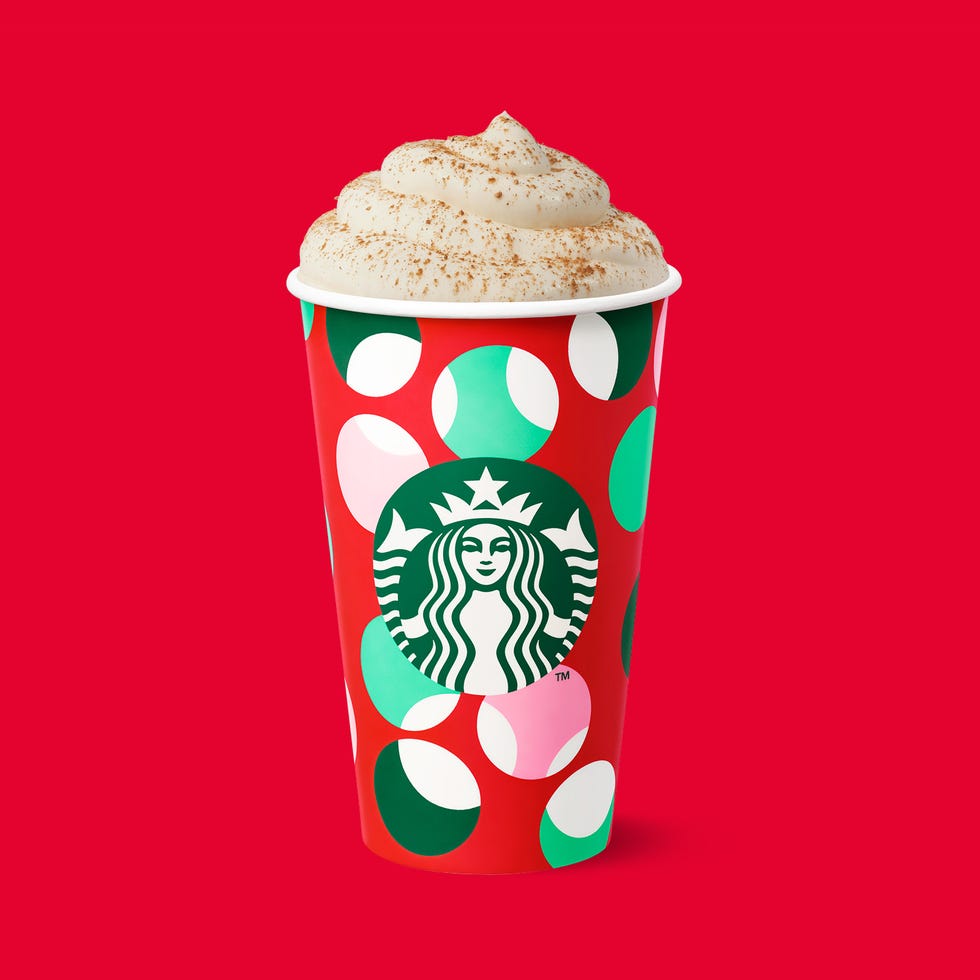 holidaythemed coffee cup on a red background