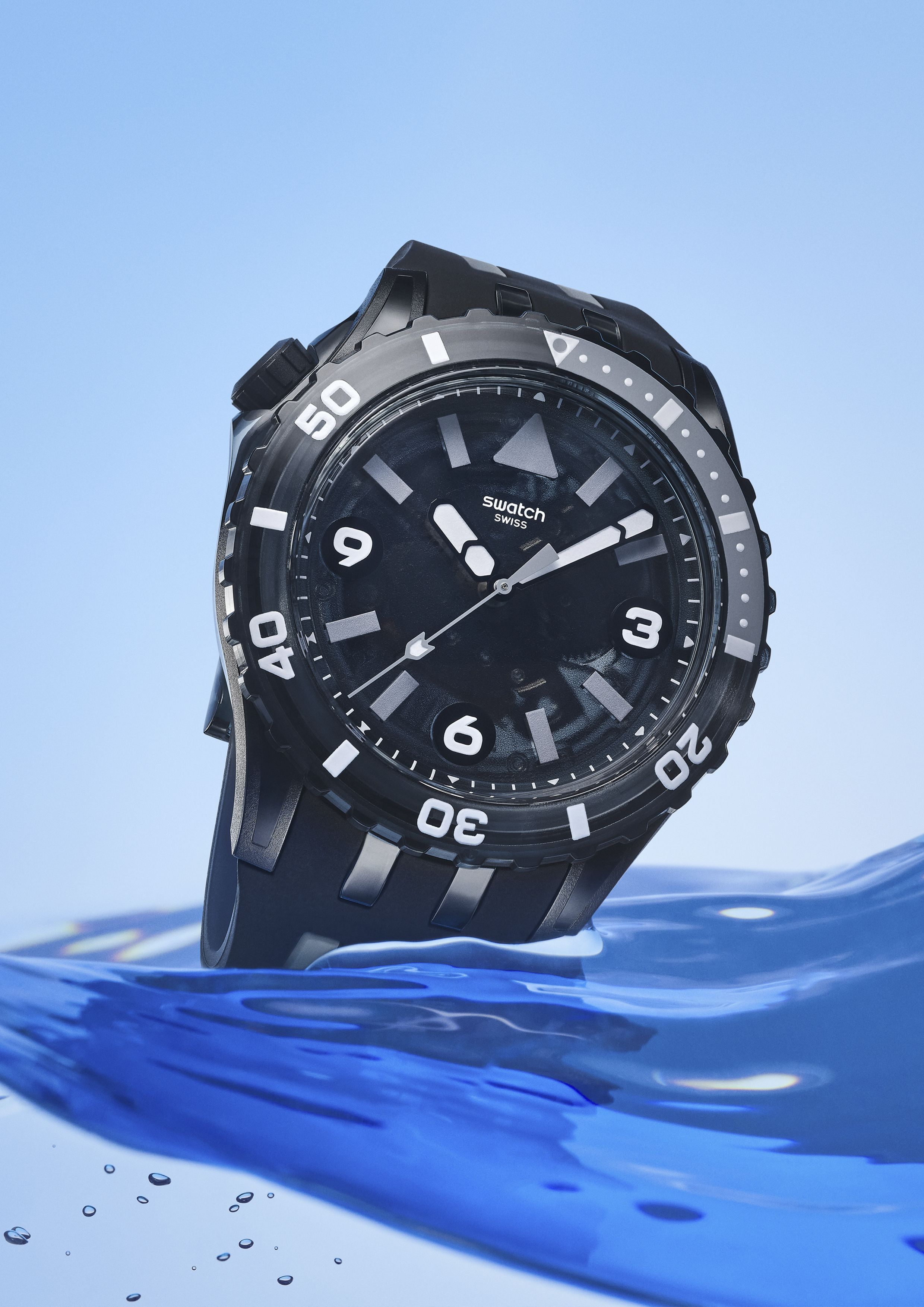 Swatch アクアクロノ ライトブルー 200m防水人気 商品 通販