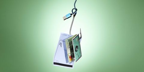 credit cards and prescription dangling on fishing hook, held by computer cable internet scame, health scams concept, health fraud, prescription drug costs, online scams, hoaxes, unproven cures 121421preventionhookcreditcard002psd
