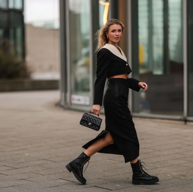 How to Style Ankle Boots with a Leather Skirt