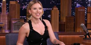 the tonight show starring jimmy fallon    episode 1140    pictured actress scarlett johansson during an interview with host jimmy fallon on october 21, 2019    photo by andrew lipovskynbcnbcu photo bank via getty images