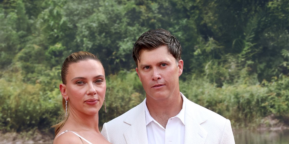 ScarJo Is Dreamy in Bridal White for Red-Carpet Date Night With Husband Colin Jost