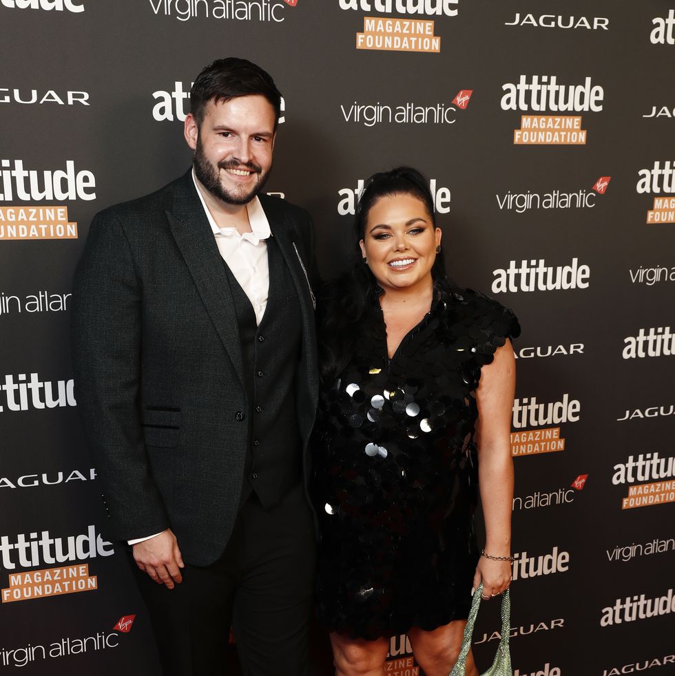 london, england october 12 scott dobinson and scarlett moffatt attend the attitude awards 2022 at the roundhouse on october 12, 2022 in london, england photo by john phillipsgetty images