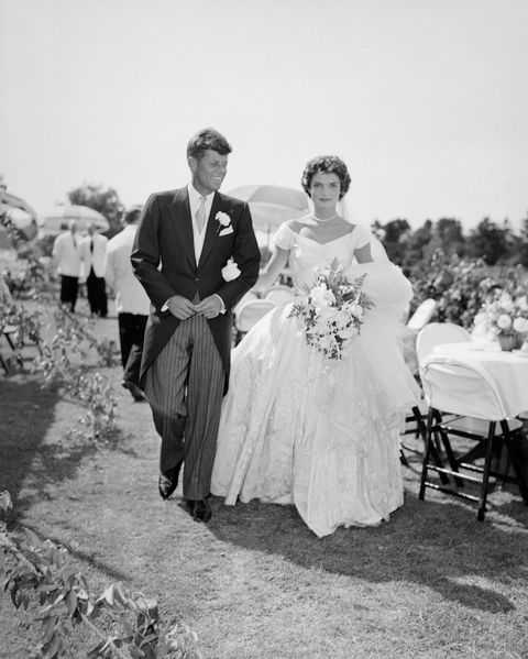 JFK and Jackie Kennedy at their wedding