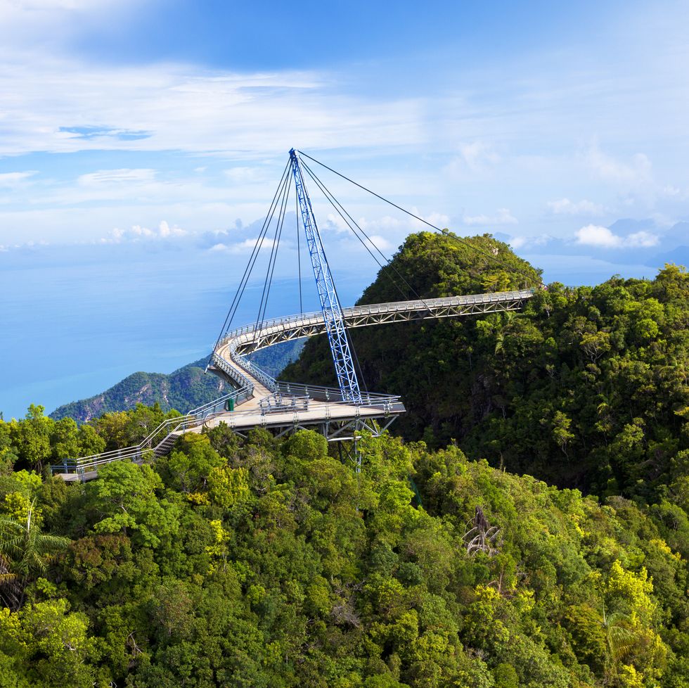 a scenic view of langkawi sky bridge